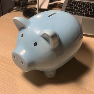 blue piggy bank